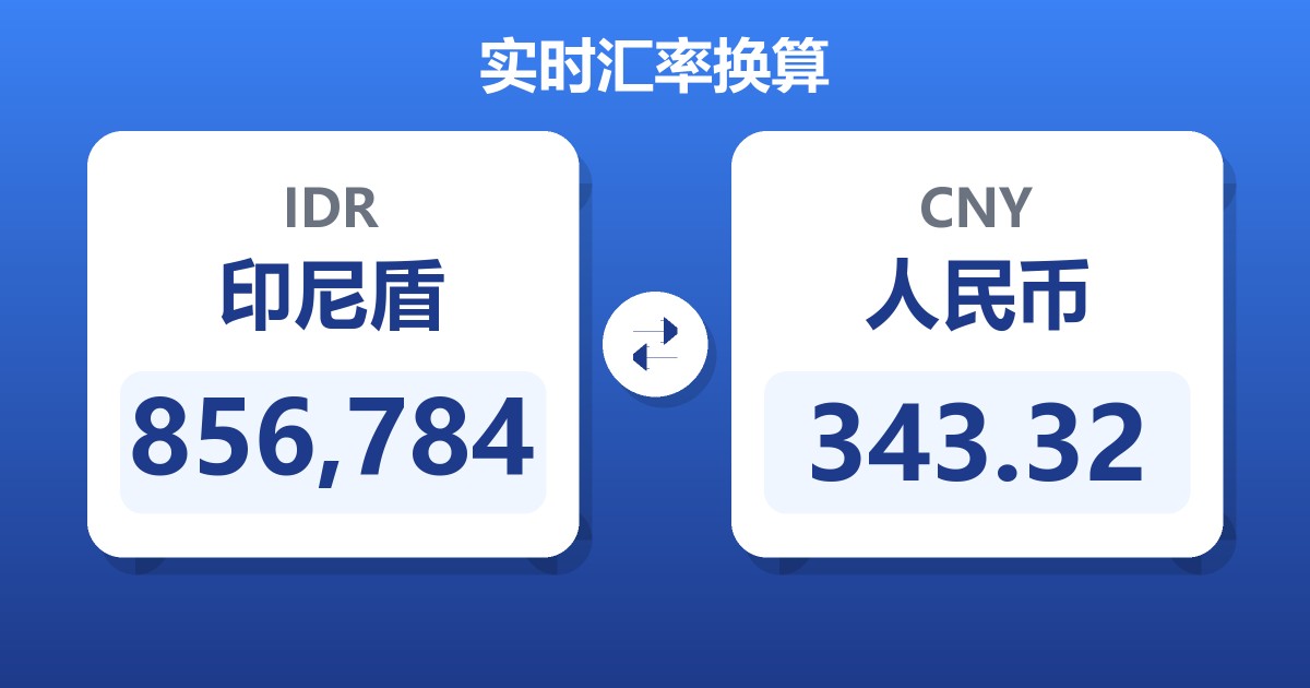 856,784印尼盾兑人民币