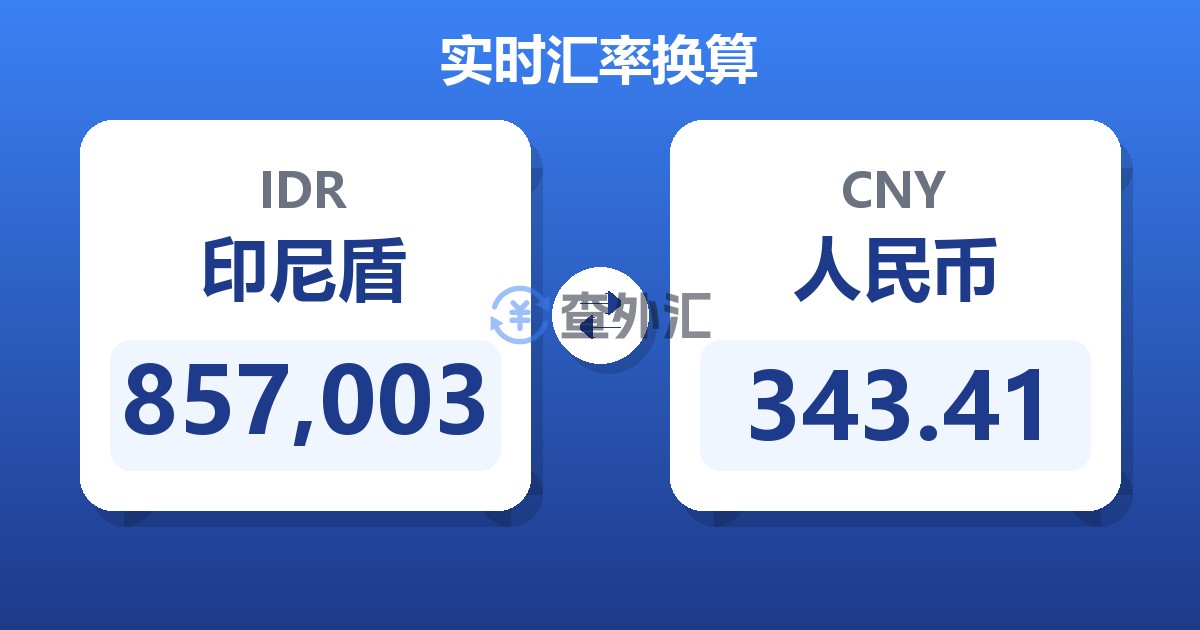 857,003印尼盾兑人民币