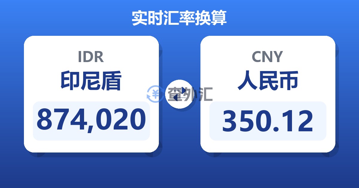874,020印尼盾兑人民币