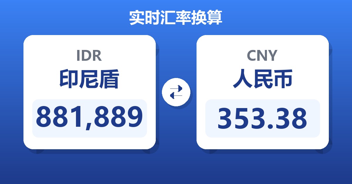 881,889印尼盾兑人民币