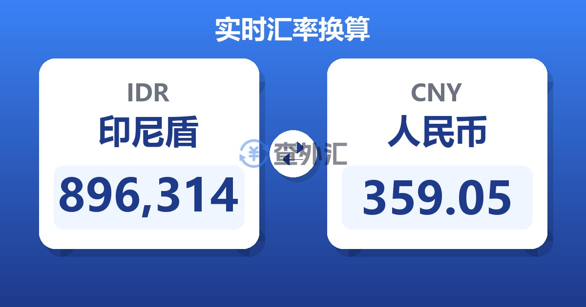 896,314印尼盾兑人民币