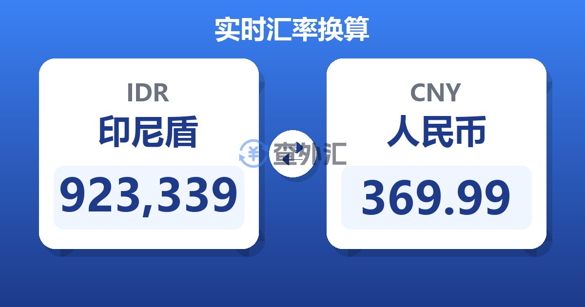 923,339印尼盾兑人民币