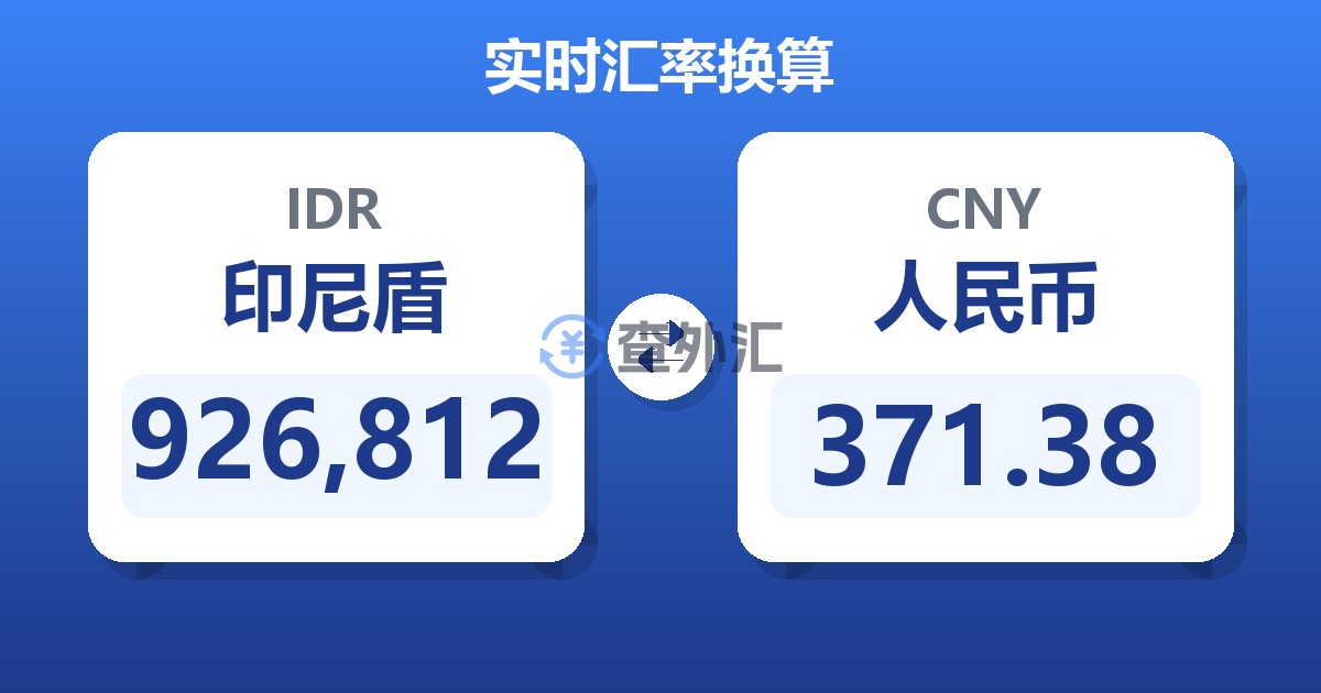 926,812印尼盾兑人民币