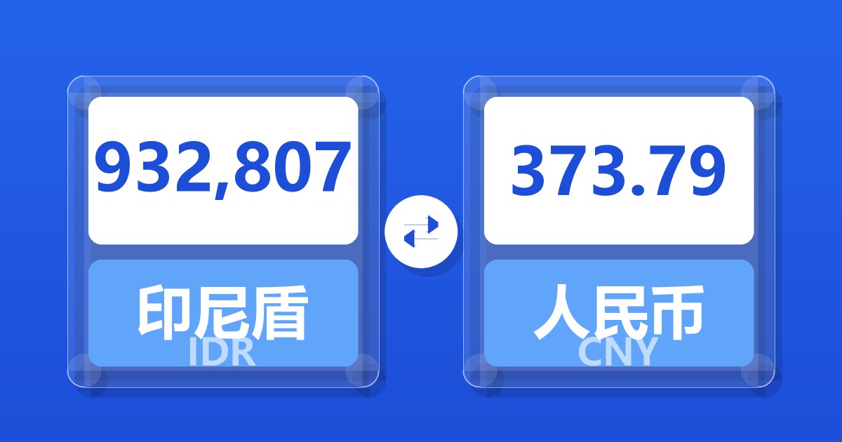 932,807印尼盾兑人民币