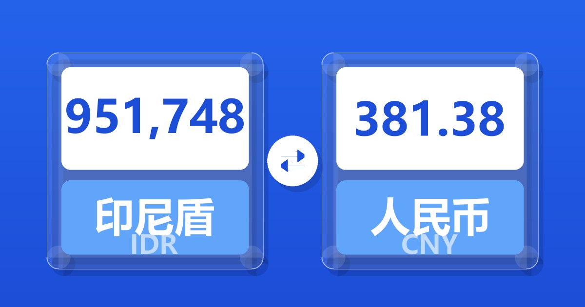 951,748印尼盾兑人民币