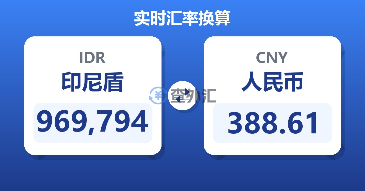 969,794印尼盾兑人民币