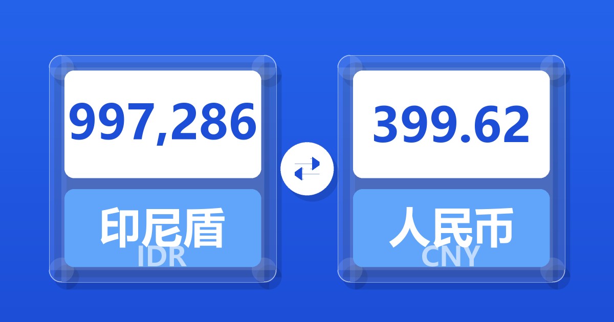 997,286印尼盾兑人民币
