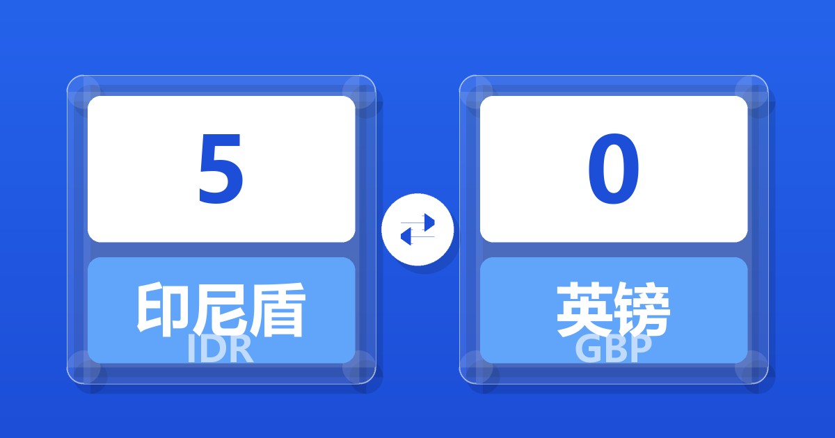 5印尼盾兑英镑