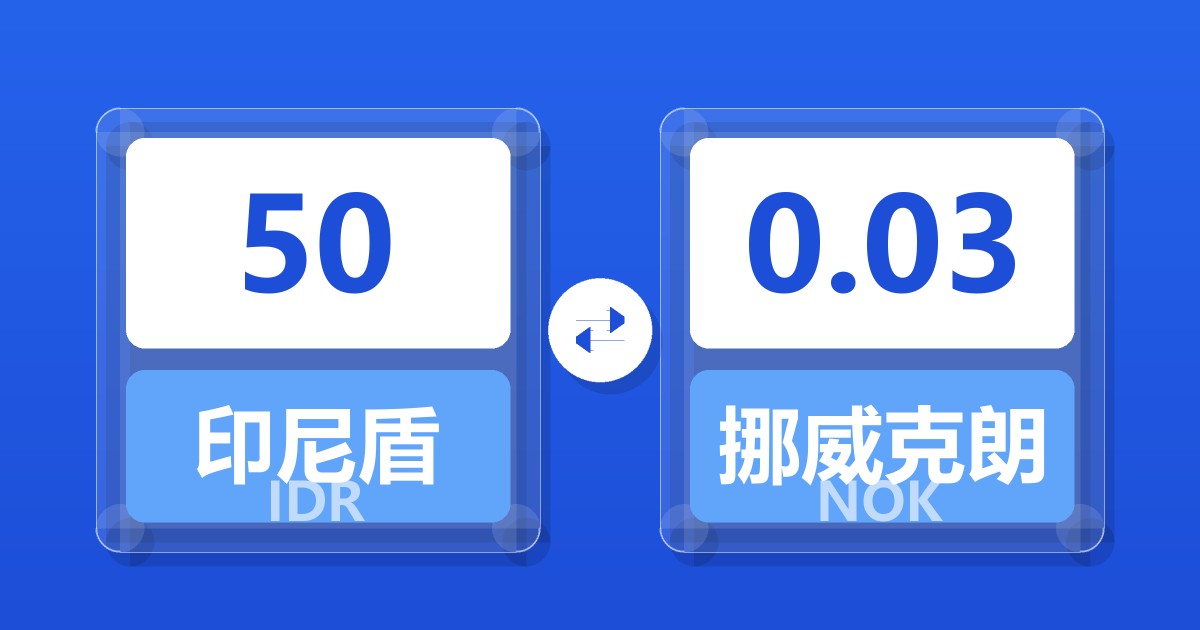 50印尼盾兑挪威克朗