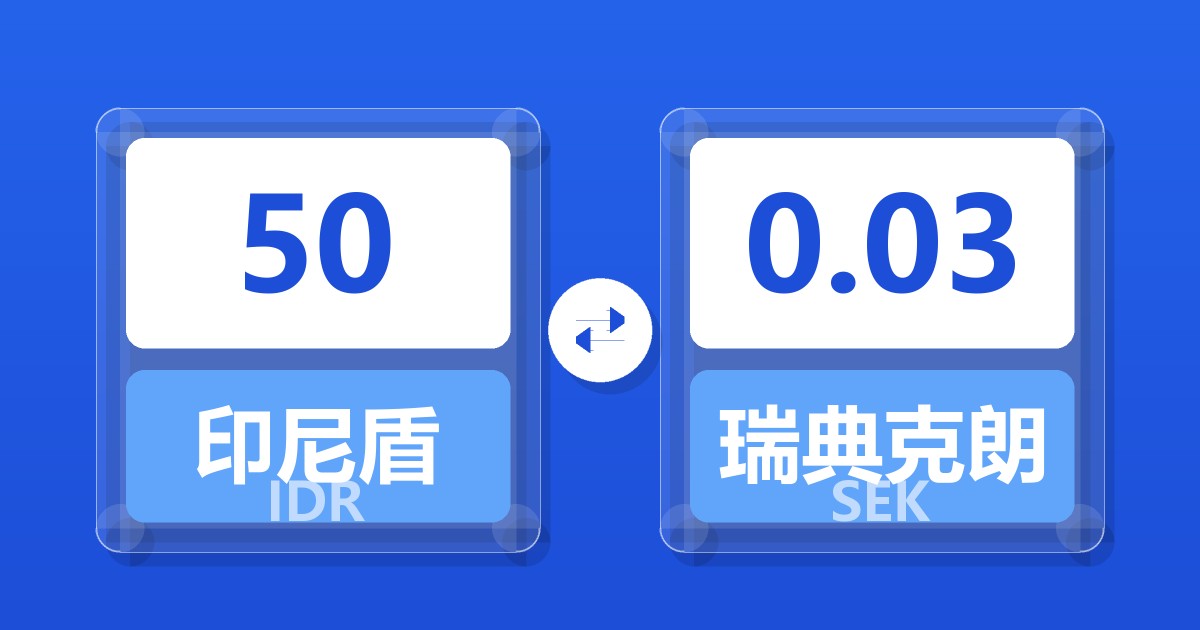 50印尼盾兑瑞典克朗