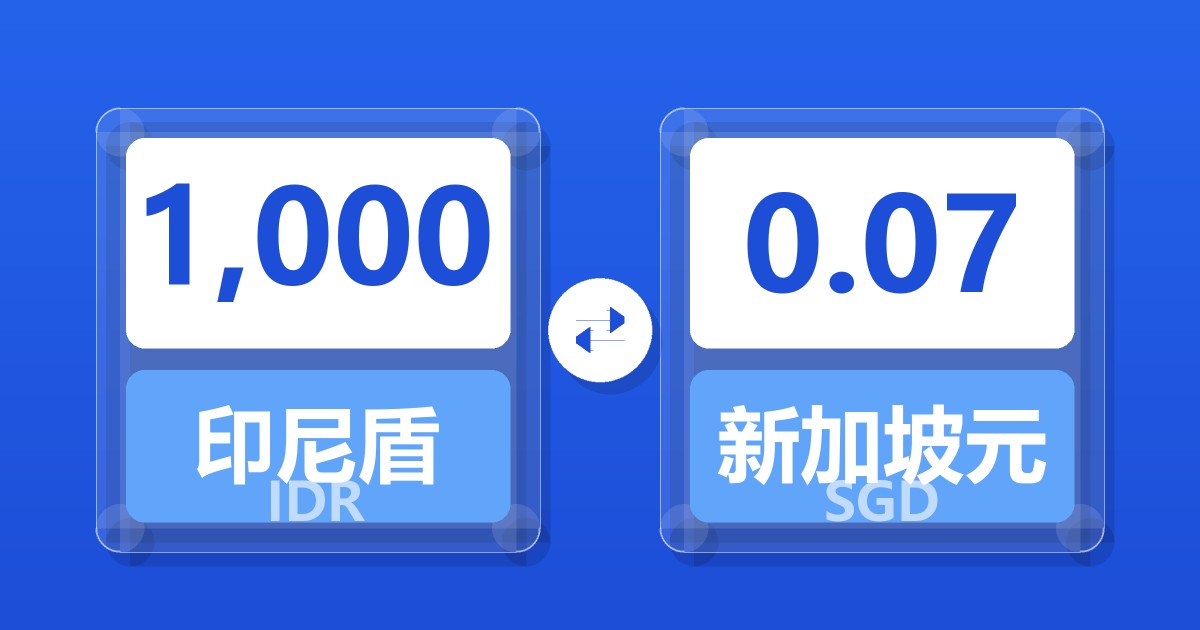 1,000印尼盾兑新加坡元