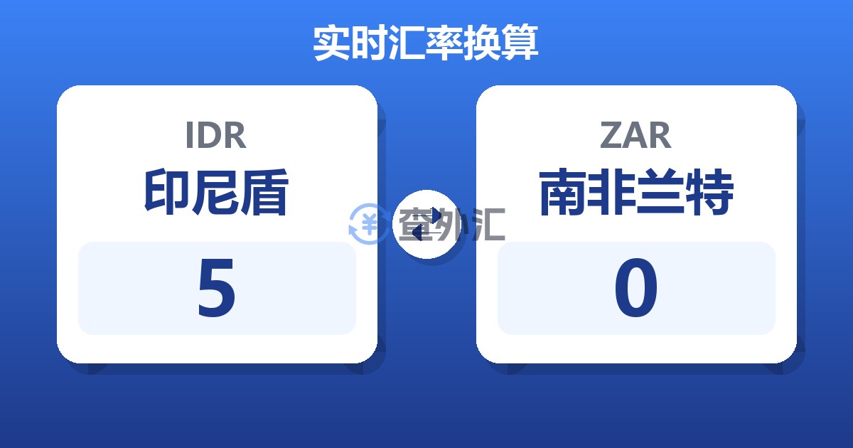 5印尼盾兑南非兰特