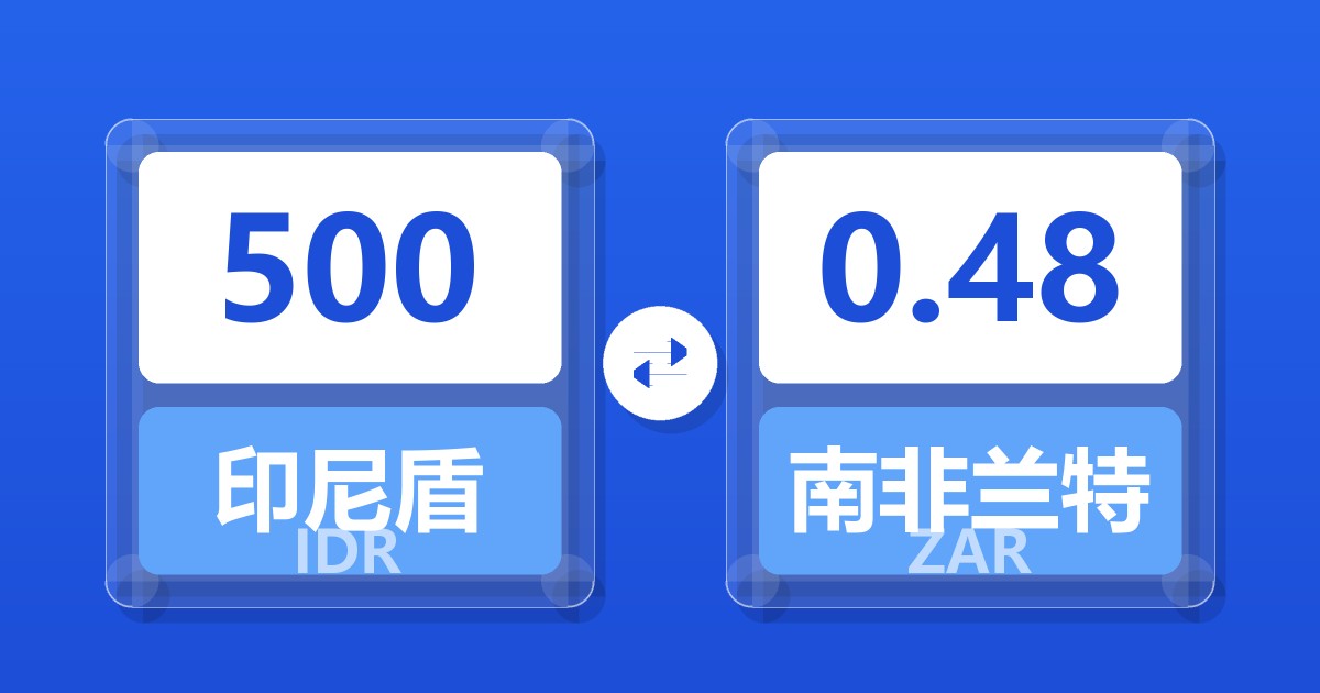 500印尼盾兑南非兰特