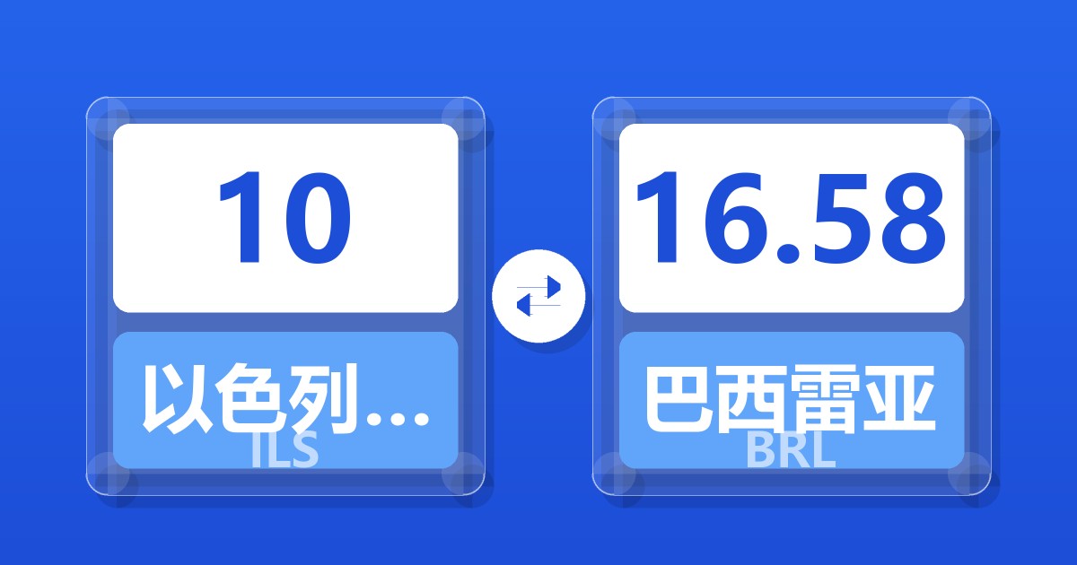 10以色列新谢克尔兑巴西雷亚尔