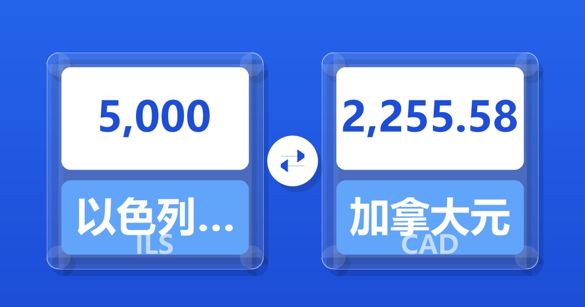 5,000以色列新谢克尔兑加拿大元