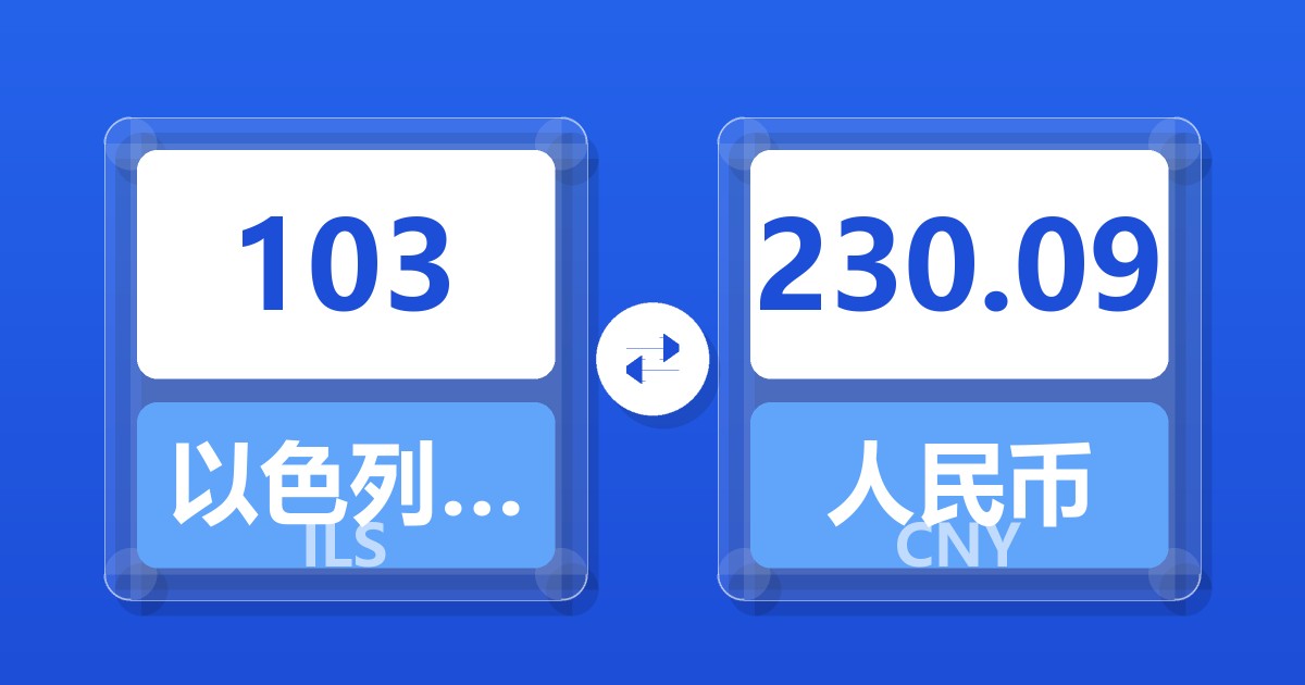 103以色列新谢克尔兑人民币
