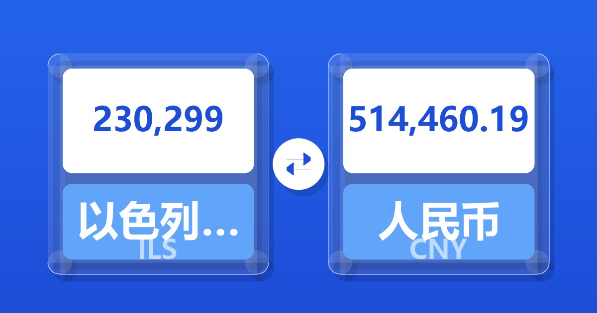230,299以色列新谢克尔兑人民币