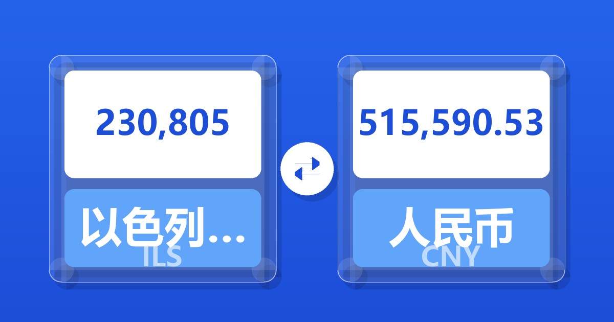230,805以色列新谢克尔兑人民币