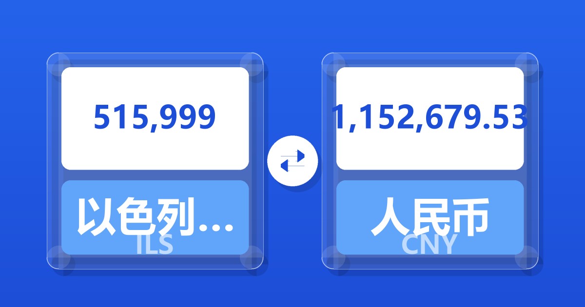 515,999以色列新谢克尔兑人民币