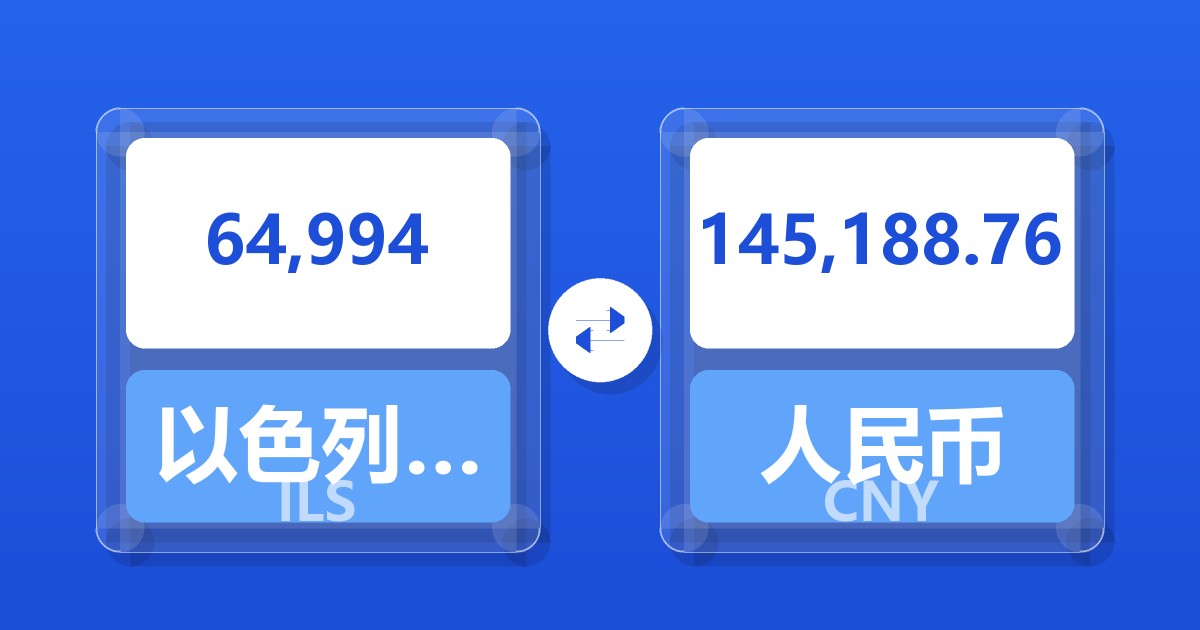 64,994以色列新谢克尔兑人民币