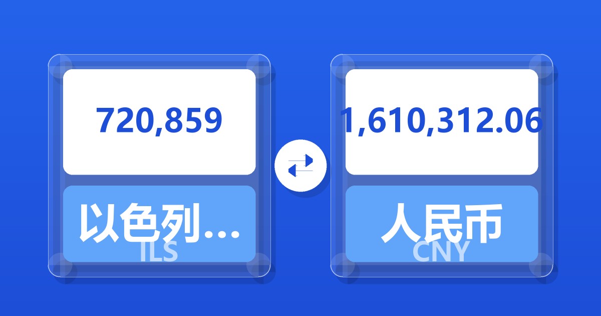 720,859以色列新谢克尔兑人民币