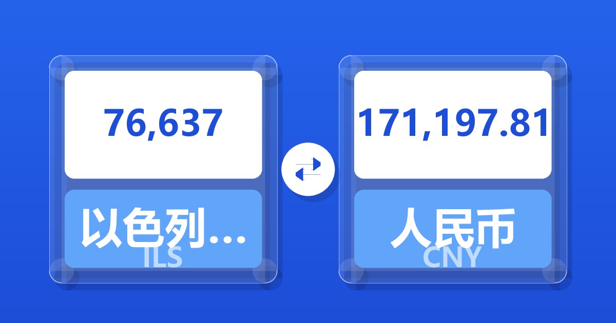 76,637以色列新谢克尔兑人民币