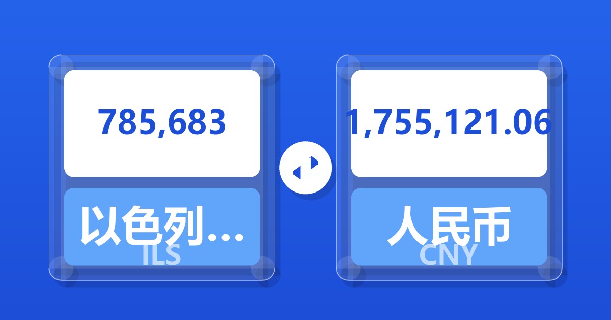 785,683以色列新谢克尔兑人民币
