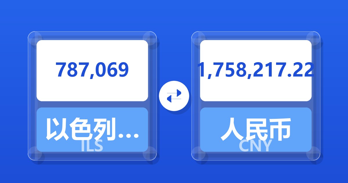 787,069以色列新谢克尔兑人民币
