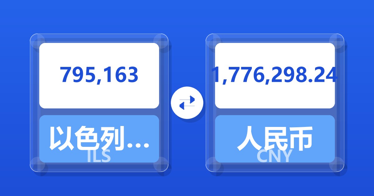 795,163以色列新谢克尔兑人民币