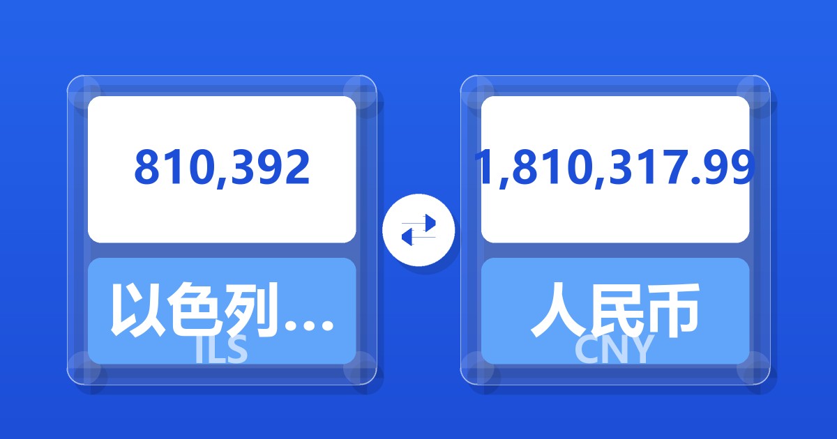 810,392以色列新谢克尔兑人民币