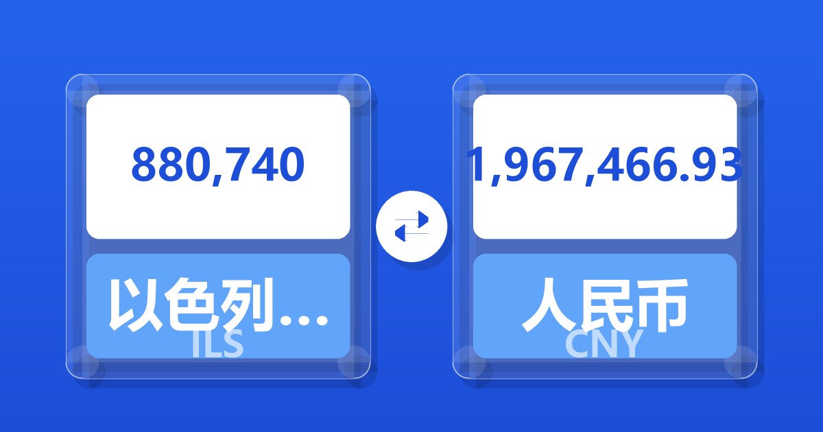 880,740以色列新谢克尔兑人民币