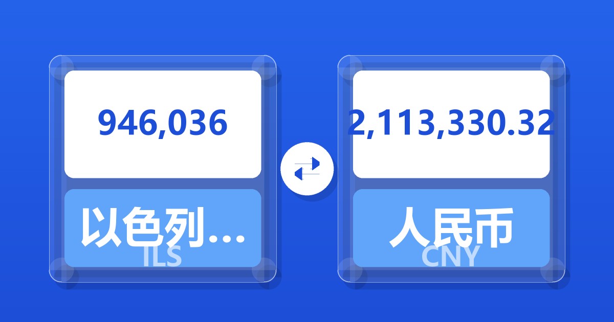 946,036以色列新谢克尔兑人民币
