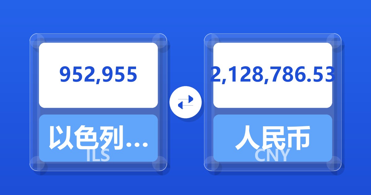 952,955以色列新谢克尔兑人民币