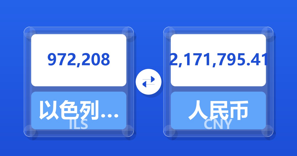972,208以色列新谢克尔兑人民币