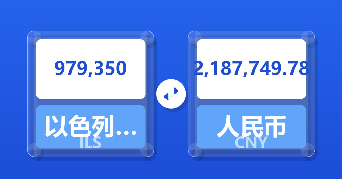 979,350以色列新谢克尔兑人民币