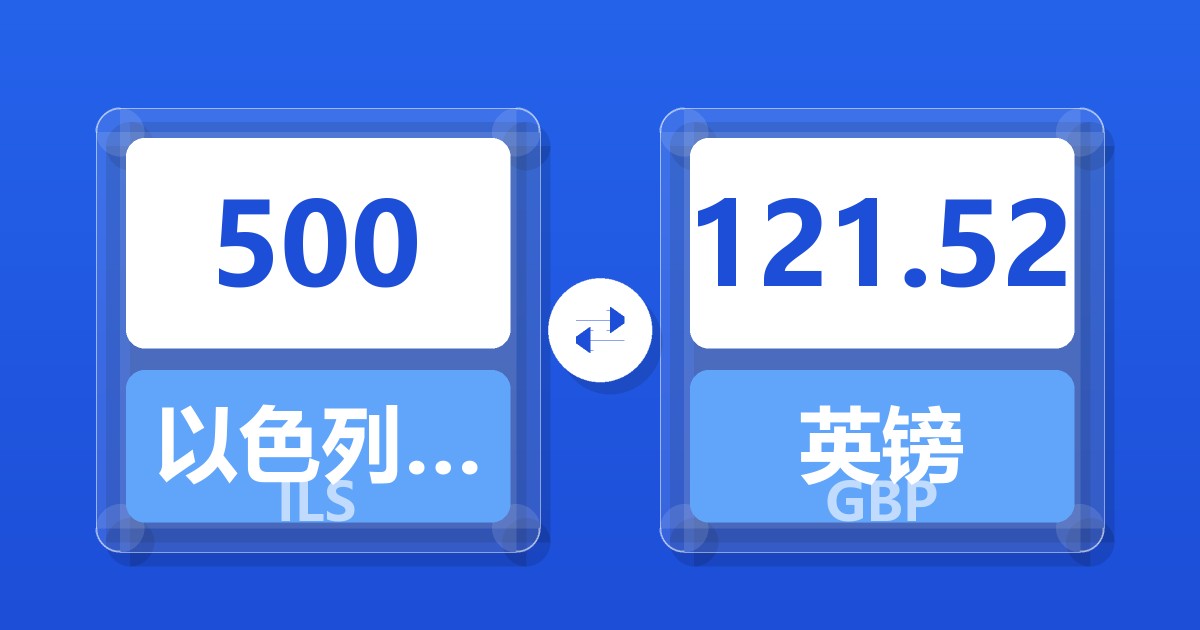500以色列新谢克尔兑英镑