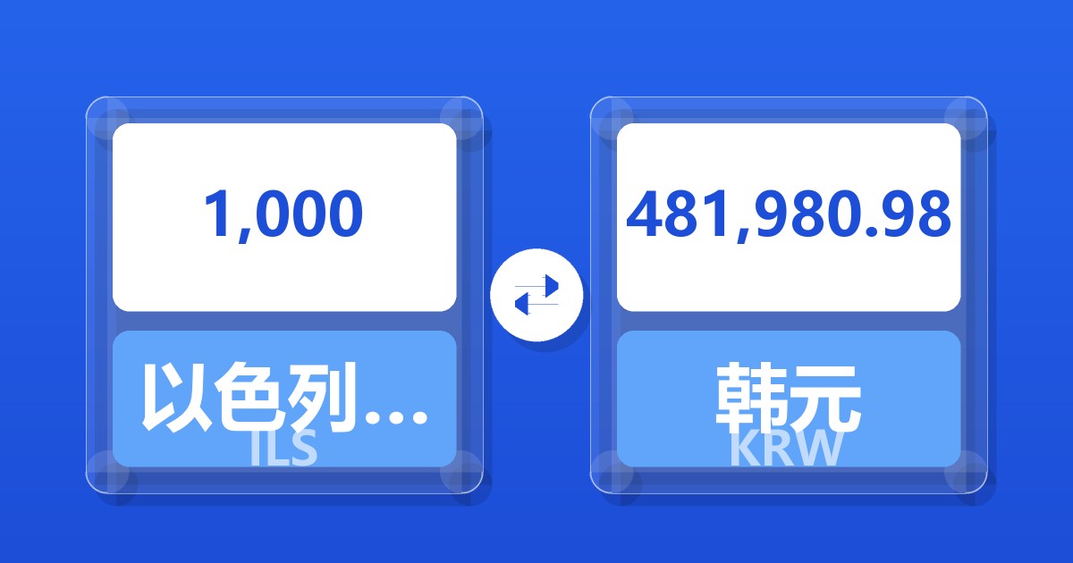 1,000以色列新谢克尔兑韩元