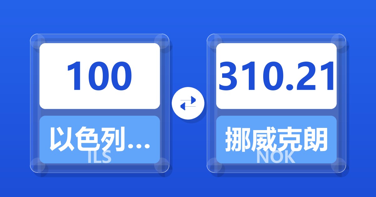 100以色列新谢克尔兑挪威克朗