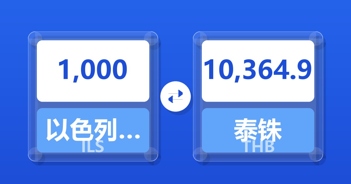 1,000以色列新谢克尔兑泰铢