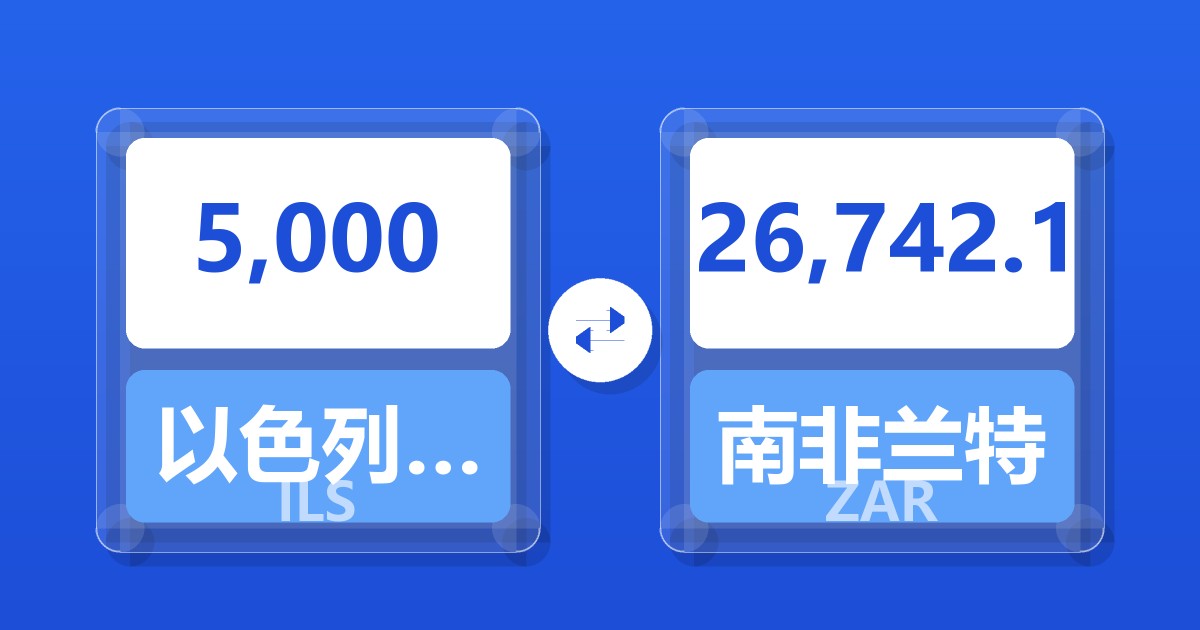 5,000以色列新谢克尔兑南非兰特