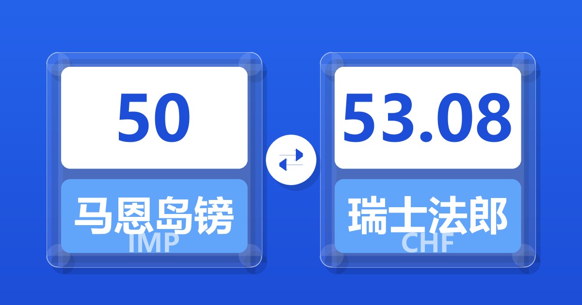 50马恩岛镑兑瑞士法郎