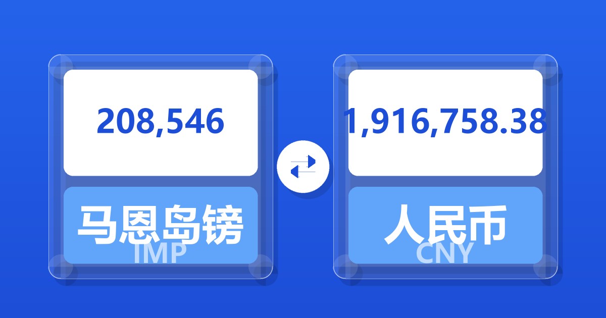 208,546马恩岛镑兑人民币