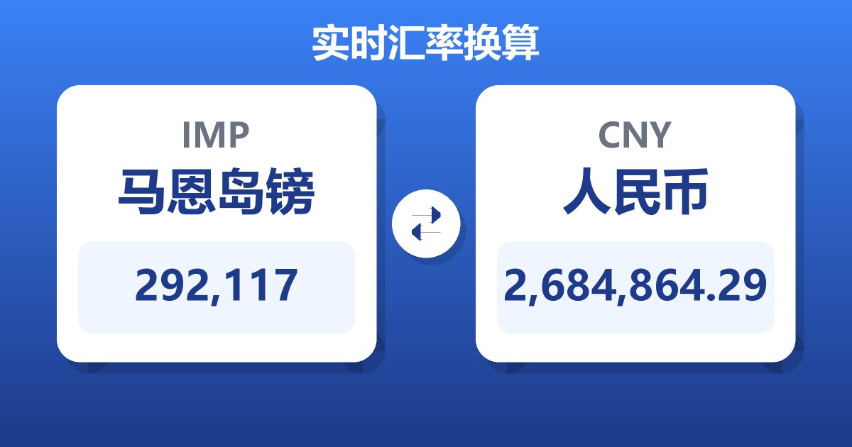 292,117马恩岛镑兑人民币