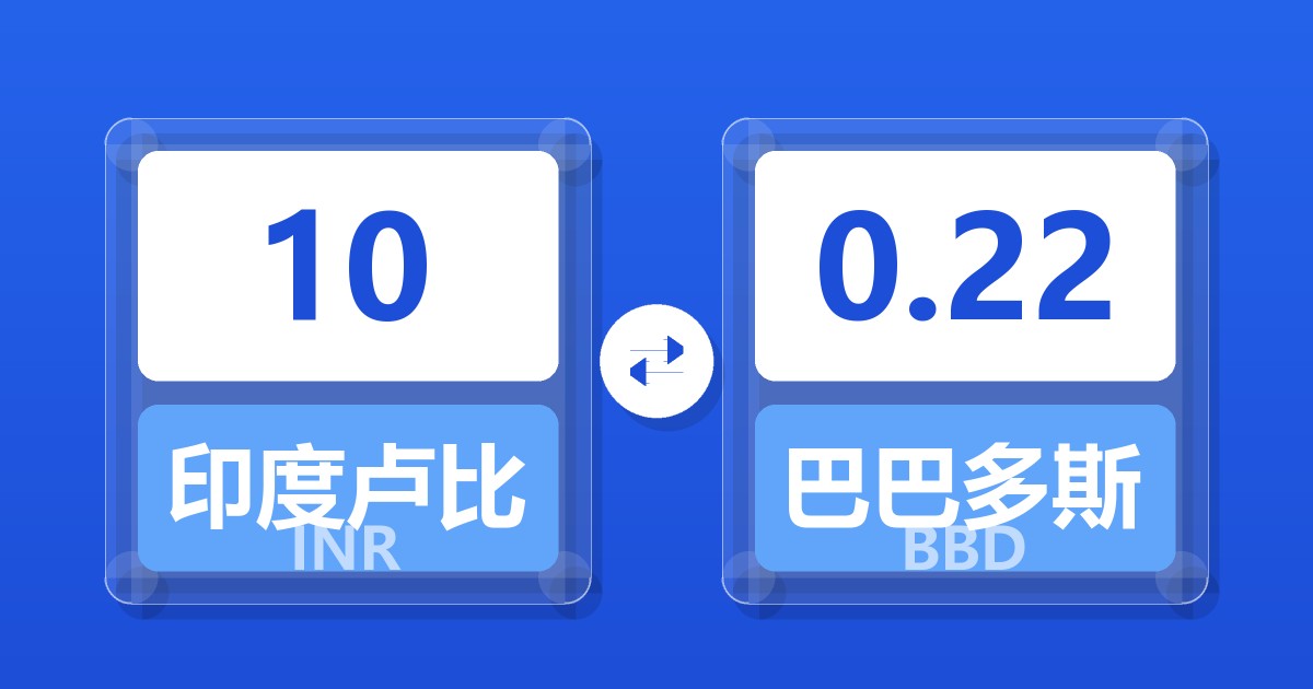 10印度卢比兑巴巴多斯元