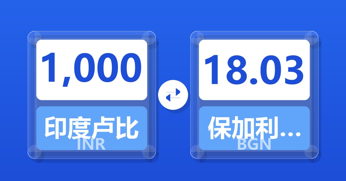 1,000印度卢比兑保加利亚列弗