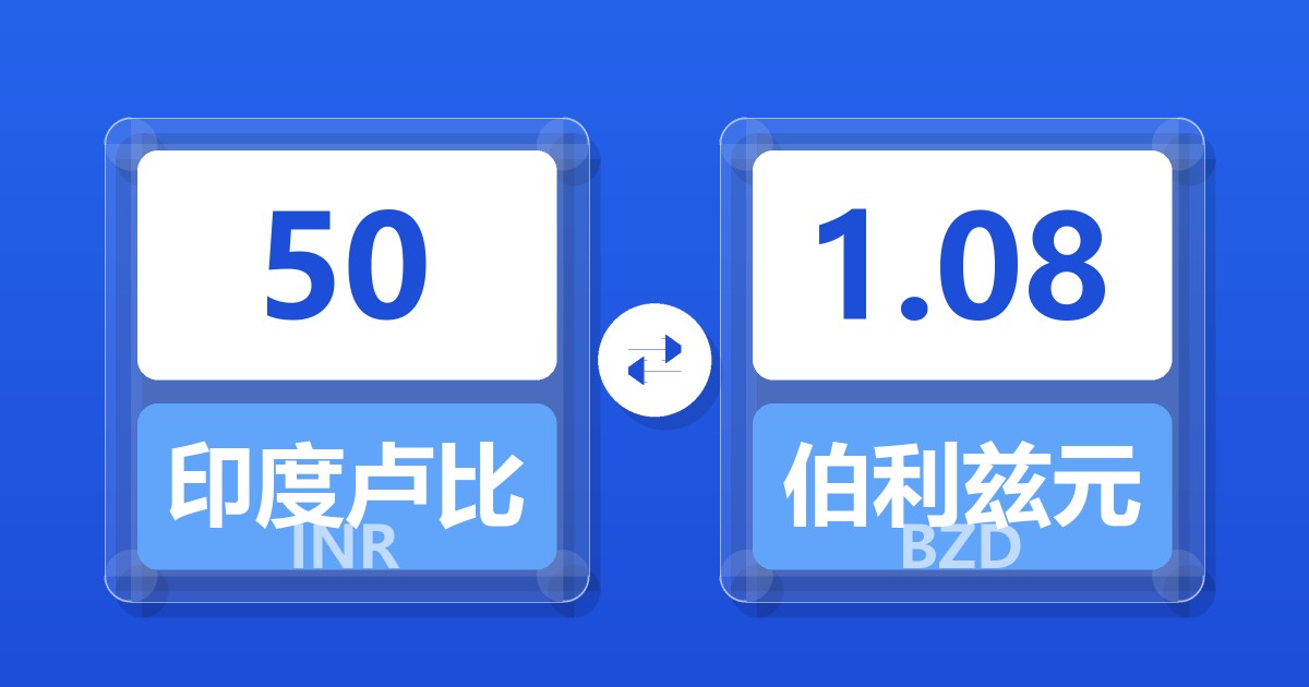 50印度卢比兑伯利兹元