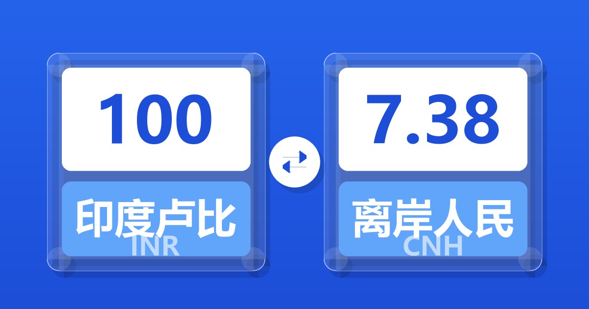 100印度卢比兑离岸人民币