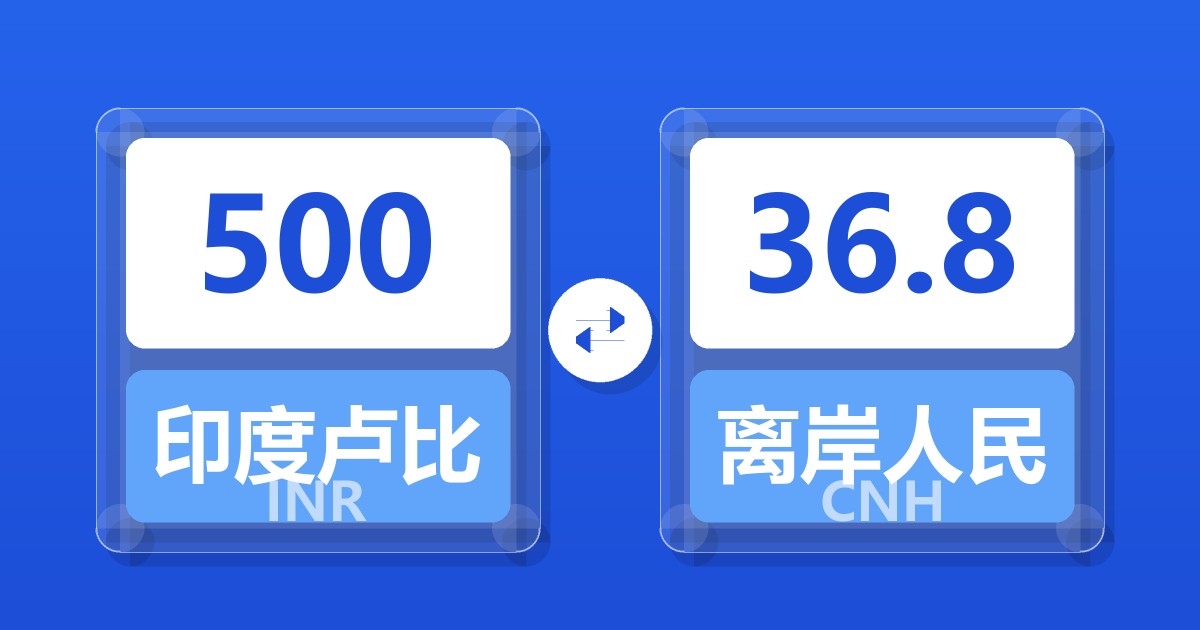 500印度卢比兑离岸人民币