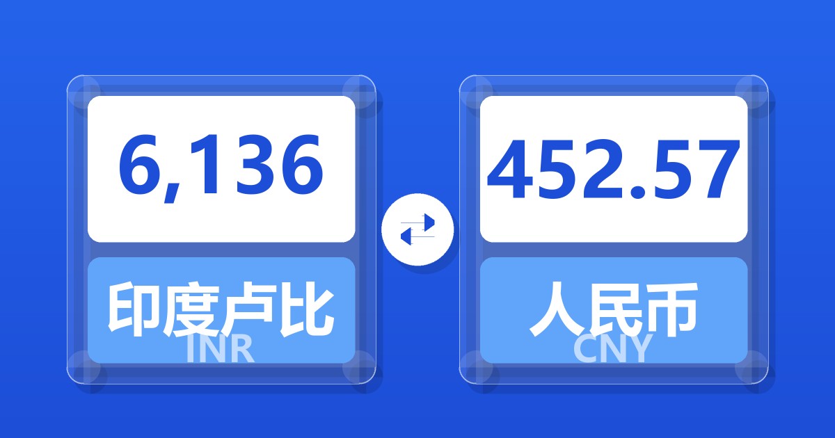 6,136印度卢比兑人民币
