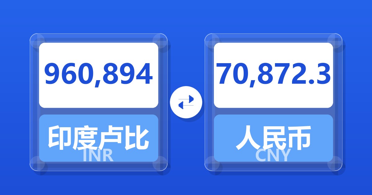 960,894印度卢比兑人民币